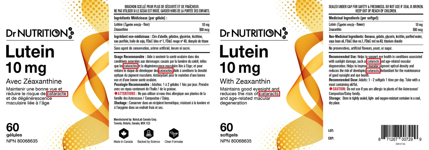 Lutein 10mg 60 Softgels