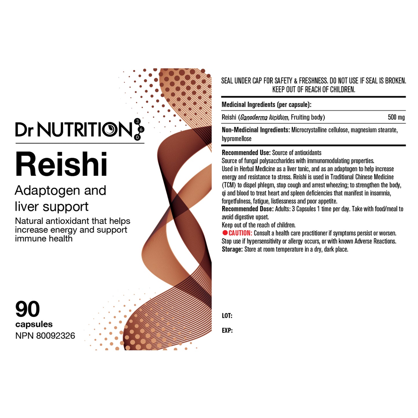 Reishi Mushroom 500mg 90 Capsules